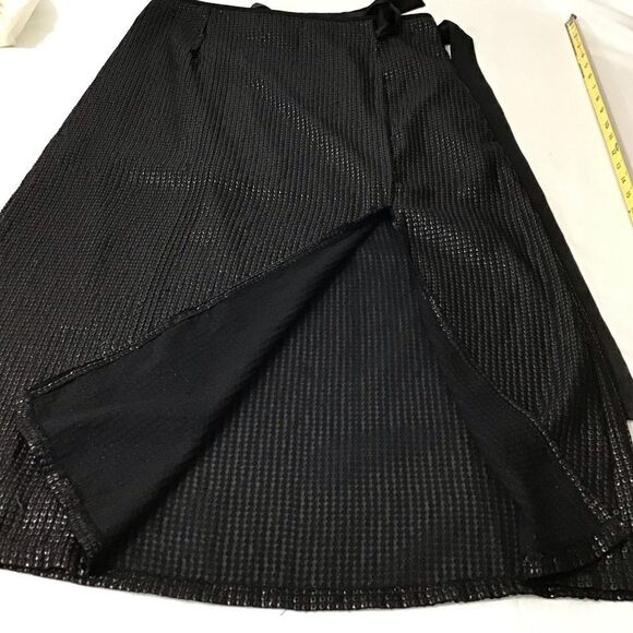 Something Navy Black Midi Slip Skirt Sequin Size Medium - Picture 6 of 12